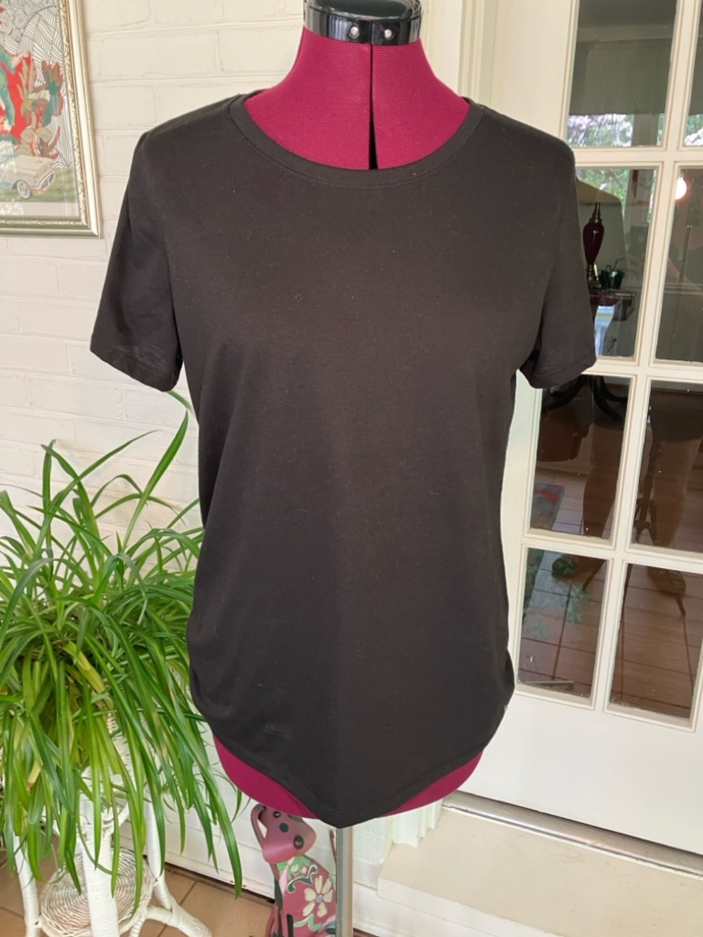Danskin Now "Dri More'" Semi-Fitted Black Short Sleeve Crewneck Tee